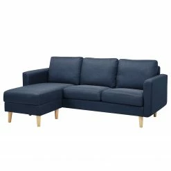 Mørteens Canapé Saluda (3 places avec repose-pied - Tissé à plat - Bleu foncé -loftscape Boutique sofa saluda 3 sitzer mit hocker flachgewebe dunkelblau 4723260