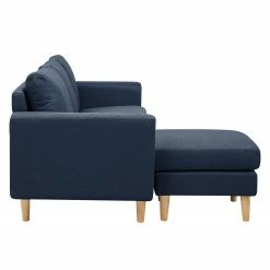 Mørteens Canapé Saluda (3 places avec repose-pied - Tissé à plat - Bleu foncé -loftscape Boutique sofa saluda 3 sitzer mit hocker flachgewebe dunkelblau 4723276