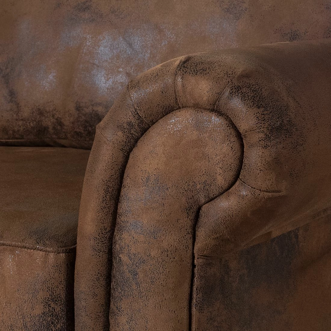 Ars manufacti Canapé Sombrero (3 places) - Cuir synthétique vieilli marron 14 Ars manufacti Canapé Sombrero (3 places) - Cuir synthétique vieilli marron – Image 12