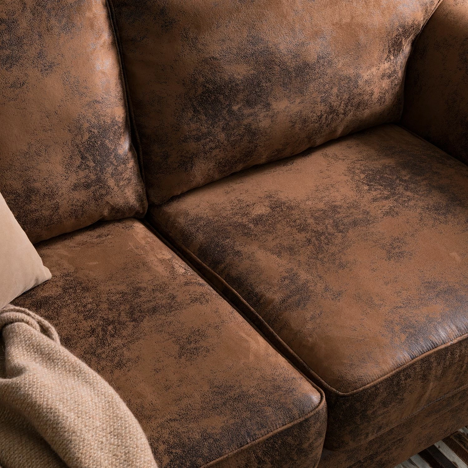 Ars manufacti Canapé Sombrero (3 places) - Cuir synthétique vieilli marron 10 Ars manufacti Canapé Sombrero (3 places) - Cuir synthétique vieilli marron – Image 8