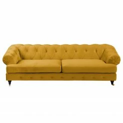 Jack & Alice Canapé Thory (3 places) - Jaune moutarde -loftscape Boutique sofa thory 3 sitzer samt senfgelb 4895840