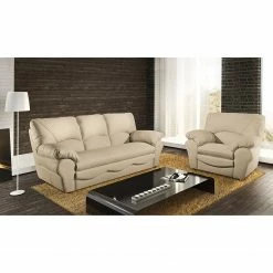 Modoform Canapé convertible Torsby - Cuir véritable beige -loftscape Boutique sofa torsby 3 sitzer echtleder beige 4790132 1