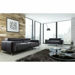Loftscape Canapé Varberg (3 places) - Noir -loftscape Boutique sofa varberg 3 sitzer echtleder schwarz 3362105