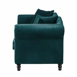 Jack & Alice Canapé York (3 places) - Tissu Chepi : Bleu pétrol -loftscape Boutique sofa york 3 sitzer samtstoff petrol 301154