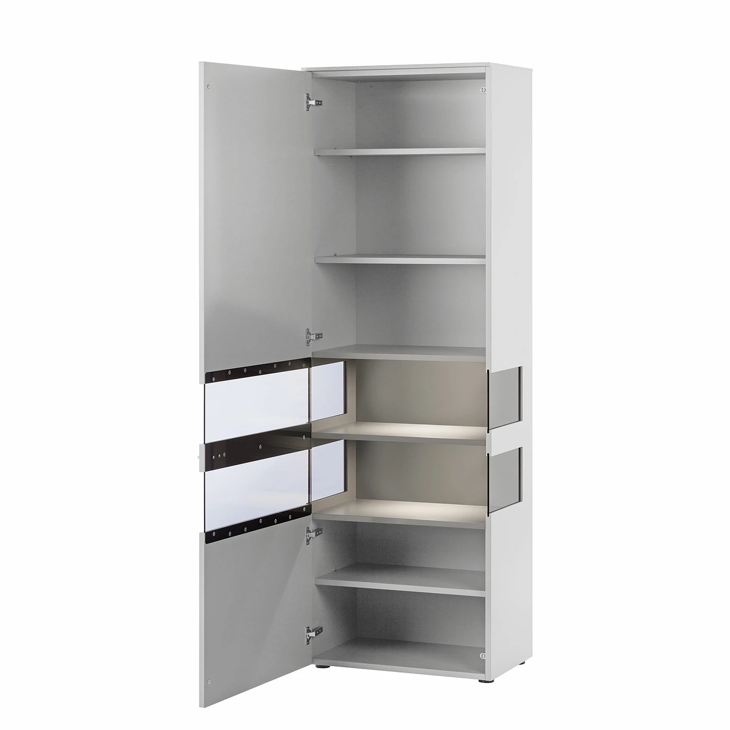 GWINNER Ensemble mural Anzio I (4 éléments) - Blanc mat - Porte en verre à gauche - Avec éclairage 5 GWINNER Ensemble mural Anzio I (4 éléments) - Blanc mat - Porte en verre à gauche - Avec éclairage – Image 3