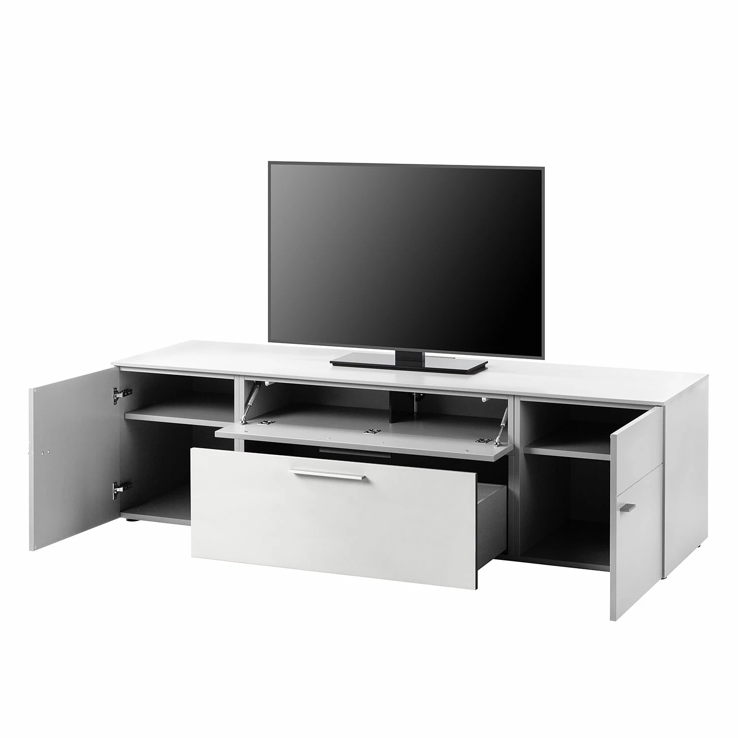 GWINNER Ensemble mural Anzio I (4 éléments) - Blanc mat - Porte en verre à gauche - Avec éclairage 8 GWINNER Ensemble mural Anzio I (4 éléments) - Blanc mat - Porte en verre à gauche - Avec éclairage – Image 6