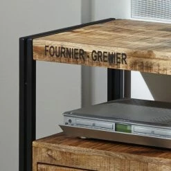 Wolf-Möbel Meuble TV Iron - Manguier massif / Fer -loftscape Boutique tv lowboard iron mango massiv eisen 3718073