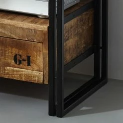 Wolf-Möbel Meuble TV Iron - Manguier massif / Fer -loftscape Boutique tv lowboard iron mango massiv eisen 3718077