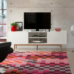 Mørteens Meuble TV Lindholm - Partiellement en chêne massif - Blanc - 180 x 45 cm -loftscape Boutique tv lowboard lindholm eiche teilmassiv weiss 526616