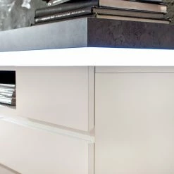 Fredriks Meuble TV Namona II - Éclairage inclus - Imitation béton / Blanc -loftscape Boutique tv lowboard namona ii inkl beleuchtung weiss anthrazit weiss anthrazit 3666793