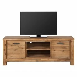 Ars Natura Meuble TV Toumanar II - Partiellement en acacia massif - Acacia sable -loftscape Boutique tv lowboard toumanar ii akazie teilmassiv akazie sand 3627505