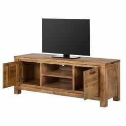 Ars Natura Meuble TV Toumanar II - Partiellement en acacia massif - Acacia sable -loftscape Boutique tv lowboard toumanar ii akazie teilmassiv akazie sand 3627533