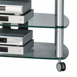 Maja Möbel Meuble TV Glenview I - Aluminium / Verre clair -loftscape Boutique tv rack glenview i aluminium klarglas 337815