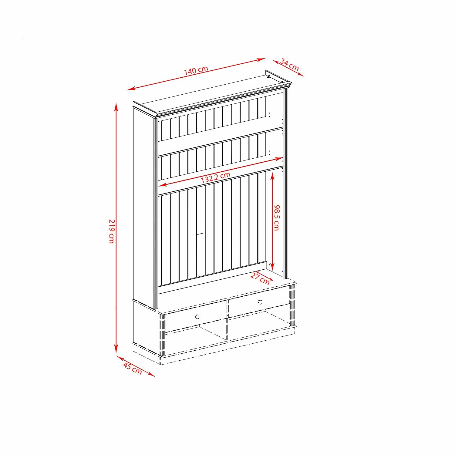 Maison Belfort Meuble TV Lillehammer II - Epicéa blanc 9 Maison Belfort Meuble TV Lillehammer II - Epicéa blanc – Image 7