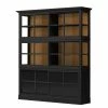 Maison Belfort Vitrine Azjana - Noir / Pin couleur miel -loftscape Boutique vitrinenschrank azjana pinie teilmassiv schwarz pinie honig 3393065