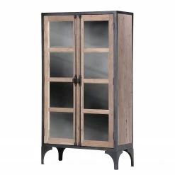 Ars manufacti Vitrine Ceriana - Acacia massif / Métal - Acacia / Noir