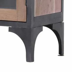 Ars manufacti Vitrine Ceriana - Acacia massif / Métal - Acacia / Noir -loftscape Boutique vitrinenschrank ceriana akazie massiv metall akazie schwarz 4419200