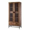 Ars manufacti Armoire vitrine Grasby - Pin recyclé / Métal - Pin foncé / Noir -loftscape Boutique vitrinenschrank grasby altholz pinie metall pinie dunkel schwarz 4884852