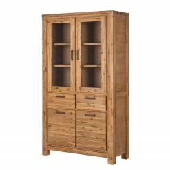 Ars Natura Armoire vitrine Toumanar - Partiellement en acacia massif - Acacia sable