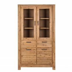 Ars Natura Armoire vitrine Toumanar - Partiellement en acacia massif - Acacia sable -loftscape Boutique vitrinenschrank toumanar akazie teilmassiv akazie sand 3627461