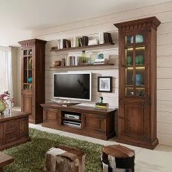 Ridgevalley Armoire vitrine Vicuna I - Pin massif - Marron - Sans éclairage -loftscape Boutique vitrinenschrank vicuna i pinie massiv braun 453970