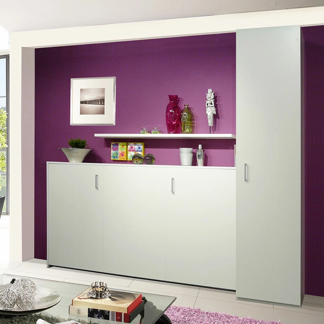 Loftscape Ensemble lit mural Godia II - Blanc - Sans matelas 4 Loftscape Ensemble lit mural Godia II - Blanc - Sans matelas – Image 2