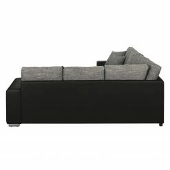 Roomscape Canapé panoramique Berrings - Convertible - Imitation cuir / Tissu structuré - Noir / Gris - Méridienne courte à gauche (vue de face) 44 Roomscape Canapé panoramique Berrings - Convertible - Imitation cuir / Tissu structuré - Noir / Gris - Méridienne courte à gauche (vue de face) -loftscape Boutique wohnlandschaft berrings mit schlaffunktion kunstleder strukturstoff schwarz grau longchair davorstehend links 3633517