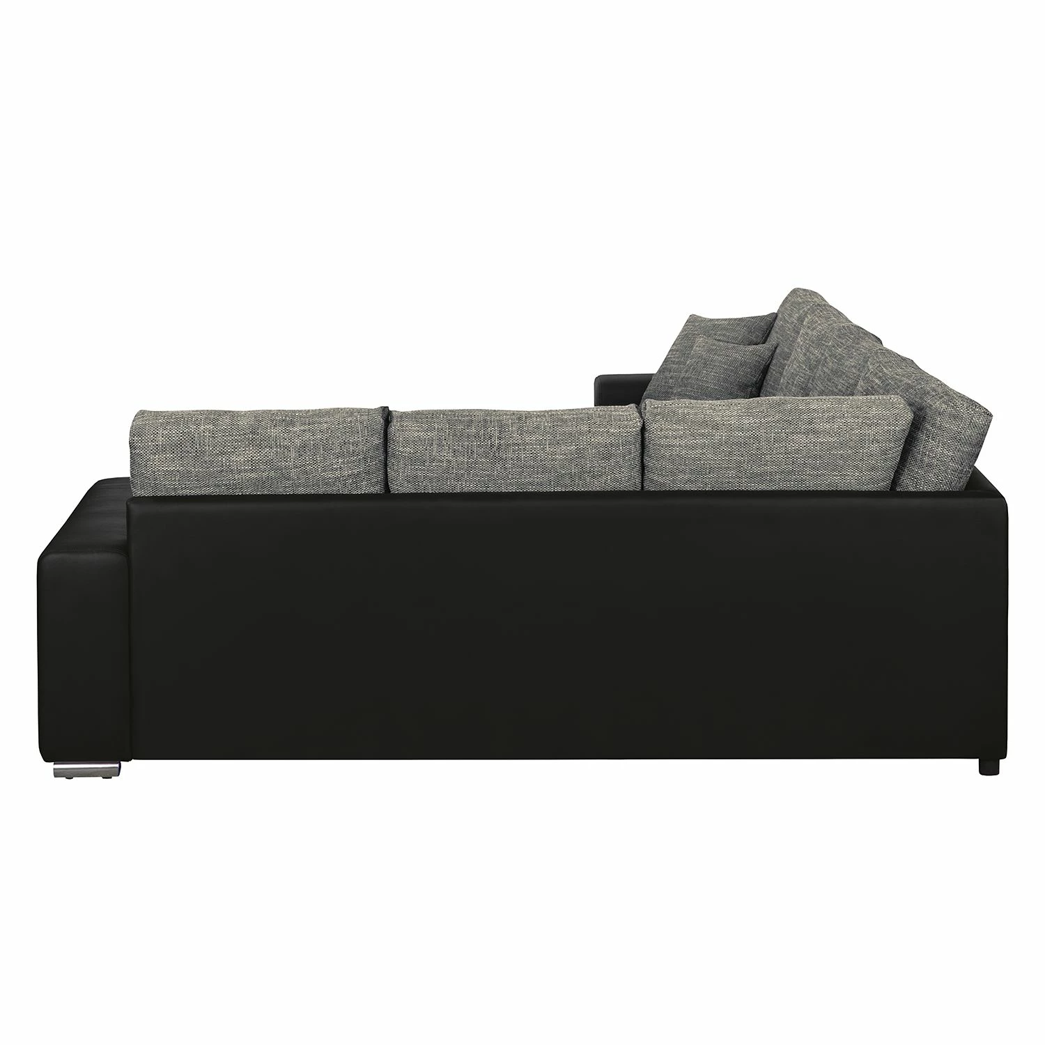 Roomscape Canapé panoramique Berrings - Convertible - Imitation cuir / Tissu structuré - Noir / Gris - Méridienne courte à gauche (vue de face) 14 Roomscape Canapé panoramique Berrings - Convertible - Imitation cuir / Tissu structuré - Noir / Gris - Méridienne courte à gauche (vue de face) – Image 12