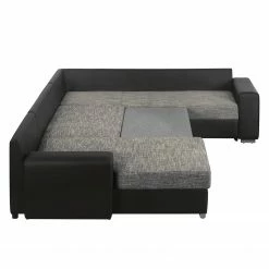 Roomscape Canapé panoramique Berrings - Convertible - Imitation cuir / Tissu structuré - Noir / Gris - Méridienne courte à gauche (vue de face) 42 Roomscape Canapé panoramique Berrings - Convertible - Imitation cuir / Tissu structuré - Noir / Gris - Méridienne courte à gauche (vue de face) -loftscape Boutique wohnlandschaft berrings mit schlaffunktion kunstleder strukturstoff schwarz grau longchair davorstehend links 3633525