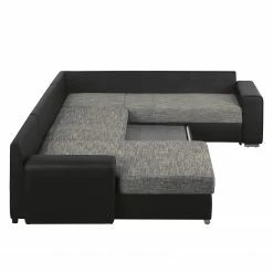 Roomscape Canapé panoramique Berrings - Convertible - Imitation cuir / Tissu structuré - Noir / Gris - Méridienne courte à gauche (vue de face) 41 Roomscape Canapé panoramique Berrings - Convertible - Imitation cuir / Tissu structuré - Noir / Gris - Méridienne courte à gauche (vue de face) -loftscape Boutique wohnlandschaft berrings mit schlaffunktion kunstleder strukturstoff schwarz grau longchair davorstehend links 3633533