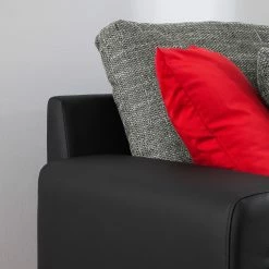 Roomscape Canapé panoramique Berrings - Convertible - Imitation cuir / Tissu structuré - Noir / Gris - Méridienne courte à gauche (vue de face) 47 Roomscape Canapé panoramique Berrings - Convertible - Imitation cuir / Tissu structuré - Noir / Gris - Méridienne courte à gauche (vue de face) -loftscape Boutique wohnlandschaft berrings mit schlaffunktion kunstleder strukturstoff schwarz grau longchair davorstehend links 4993832