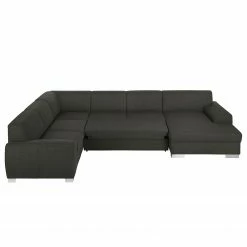 Fredriks Canapé panoramique Bollon - Méridienne courte à droite (vue de face) - Fonction couchage -loftscape Boutique wohnlandschaft bollon webstoff dunkelgrau longchair davorstehend rechts mit schlaffunktion 4154476