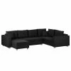 Fredriks Canapé modulable Dublin (convertible) - Noir -loftscape Boutique wohnlandschaft dublin mit schlaffunktion kunstleder strukturstoff schwarz 4047120