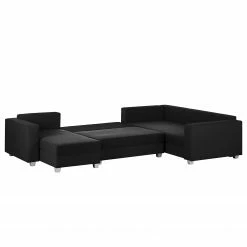 Fredriks Canapé modulable Dublin (convertible) - Noir -loftscape Boutique wohnlandschaft dublin mit schlaffunktion kunstleder strukturstoff schwarz 4047128