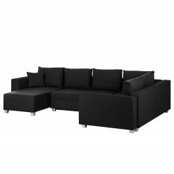 Fredriks Canapé modulable Dublin (convertible) - Noir -loftscape Boutique wohnlandschaft dublin mit schlaffunktion kunstleder strukturstoff schwarz 4047148