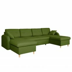 Mørteens Canapé panoramique Eastville - Convertible- Tissu - Vert vieilli - Avec fonction couchage
