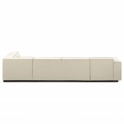 Canapé panoramique Kinx Tissu - Tissu Osta: Blanc vieilli - Méridienne courte à gauche / longue à droite (vue de face) -loftscape Boutique wohnlandschaft kinx webstoff longchair davorstehend links ottomane rechts stoff osta altweiss 4321124