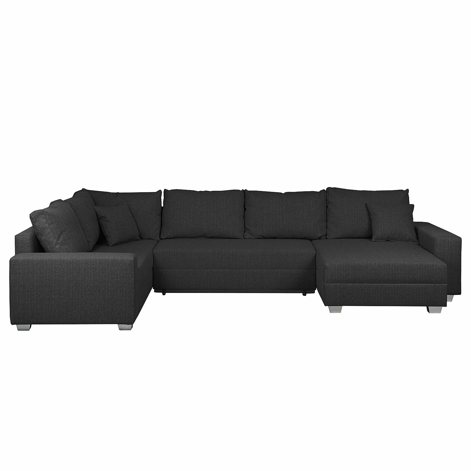 Roomscape Canapé panoramique Loorana (convertible) - Tissu structuré - Méridienne (longue/courte) à monter à gauche ou à droite - Anthracite 6 Roomscape Canapé panoramique Loorana (convertible) - Tissu structuré - Méridienne (longue/courte) à monter à gauche ou à droite - Anthracite – Image 4