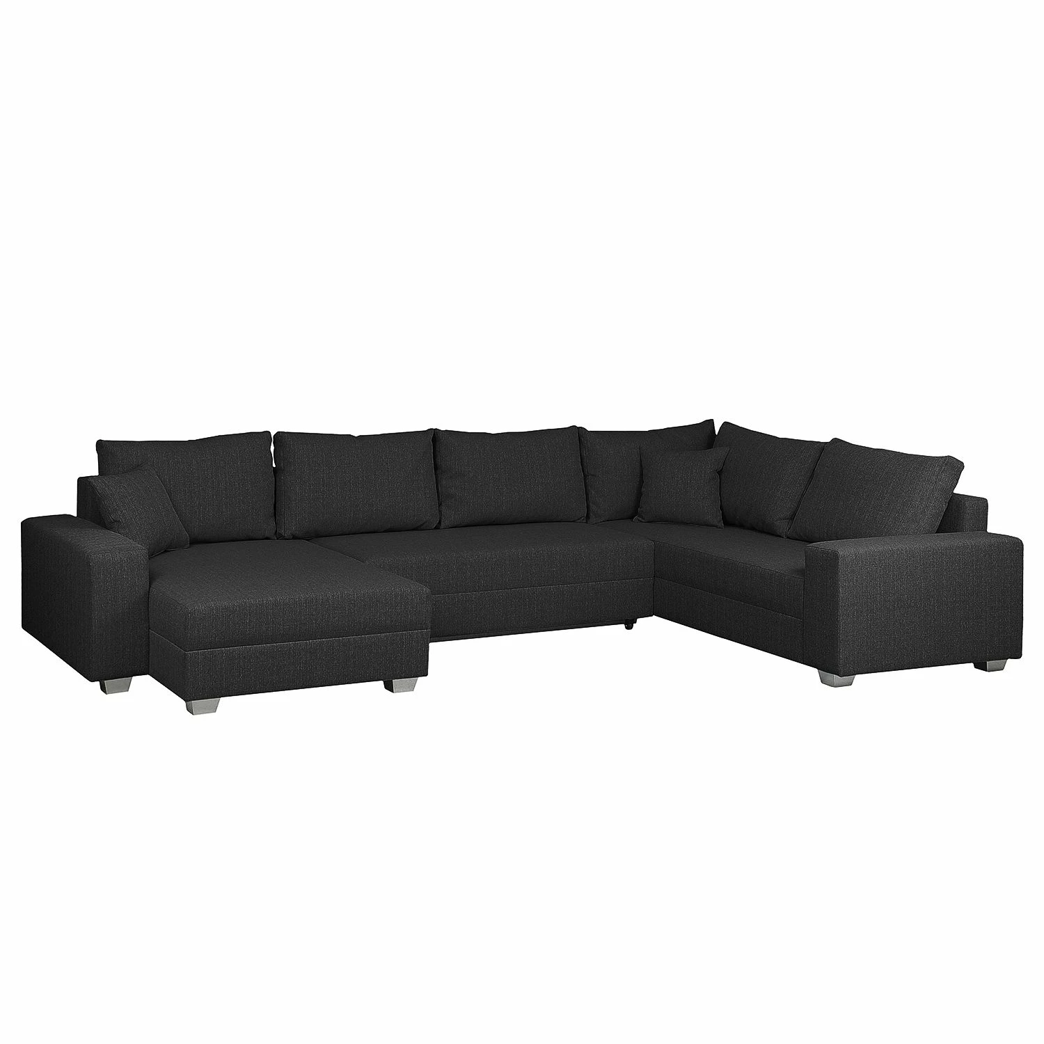 Roomscape Canapé panoramique Loorana (convertible) - Tissu structuré - Méridienne (longue/courte) à monter à gauche ou à droite - Anthracite 7 Roomscape Canapé panoramique Loorana (convertible) - Tissu structuré - Méridienne (longue/courte) à monter à gauche ou à droite - Anthracite – Image 5