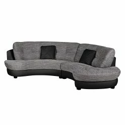 Roomscape Canapé d'angle Sabea - Noir / Gris clair