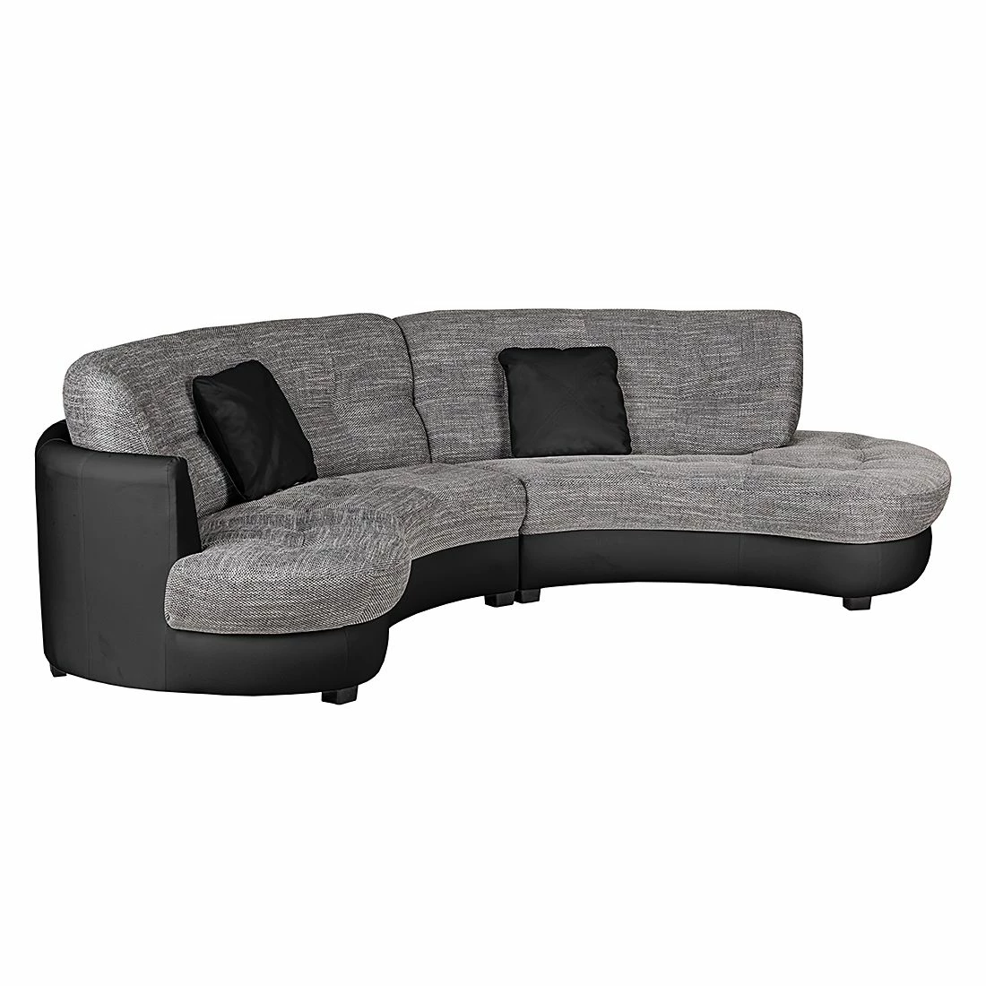 Roomscape Canapé d'angle Sabea - Noir / Gris clair 4 Roomscape Canapé d'angle Sabea - Noir / Gris clair – Image 2