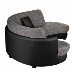 Roomscape Canapé d'angle Sabea - Noir / Gris clair 18 Roomscape Canapé d'angle Sabea - Noir / Gris clair -loftscape Boutique wohnlandschaft sabea kunstleder schwarz strukturstoff hellgrau 1755706