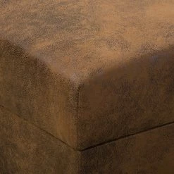 Mooved Canapé panoramique Sibenik (convertible) - Aspect cuir vieilli - Marron - Méridienne courte à droite / longue à gauche (vue de face) -loftscape Boutique wohnlandschaft sibenik antiklederoptik longchair davorstehend rechts ottomane links braun 4960416