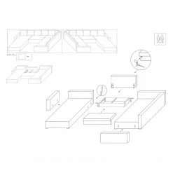 Mooved Canapé panoramique Sibenik (convertible) - Aspect cuir vieilli - Marron - Méridienne courte à droite / longue à gauche (vue de face) -loftscape Boutique wohnlandschaft sibenik kunstleder strukturstoff anthrazit longchair davorstehend links ottomane rechts 4961656 1