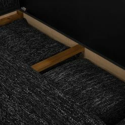 Fredriks Canapé panoramique Sibenik (convertible) - Imitation cuir / Tissu structuré - Anthracite - Méridienne courte à droite / longue à gauche (vue de face) -loftscape Boutique wohnlandschaft sibenik kunstleder strukturstoff anthrazit longchair davorstehend rechts ottomane links 4960180