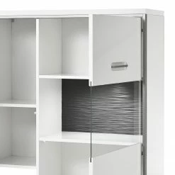 Loftscape Buffet Kushiro III - Porte en verre à droite -loftscape Boutique wohnwand arco iii 5 teilig hochglanz weiss grau 4710704 2