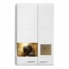 Loftscape Vitrine murale Aulby - Avec éclairage - Blanc -loftscape Boutique wohnwand aulby i 4 teilig inkl beleuchtung matt weiss eiche dekor 4715316