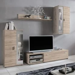 Mooved Ensemble mural Baceno (4 éléments) - Imitation chêne Sanremo -loftscape Boutique wohnwand baceno 4 teilig eiche san remo dekor ohne beleuchtung 2485882