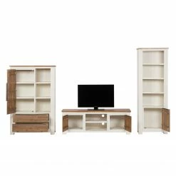 Maison Belfort Ensemble mural Doral (3 éléments) - Partiellement en acacia massif - Blanc / Acacia 14 Maison Belfort Ensemble mural Doral (3 éléments) - Partiellement en acacia massif - Blanc / Acacia -loftscape Boutique wohnwand doral 3 teilig akazie teilmassiv weiss akazie 3600893