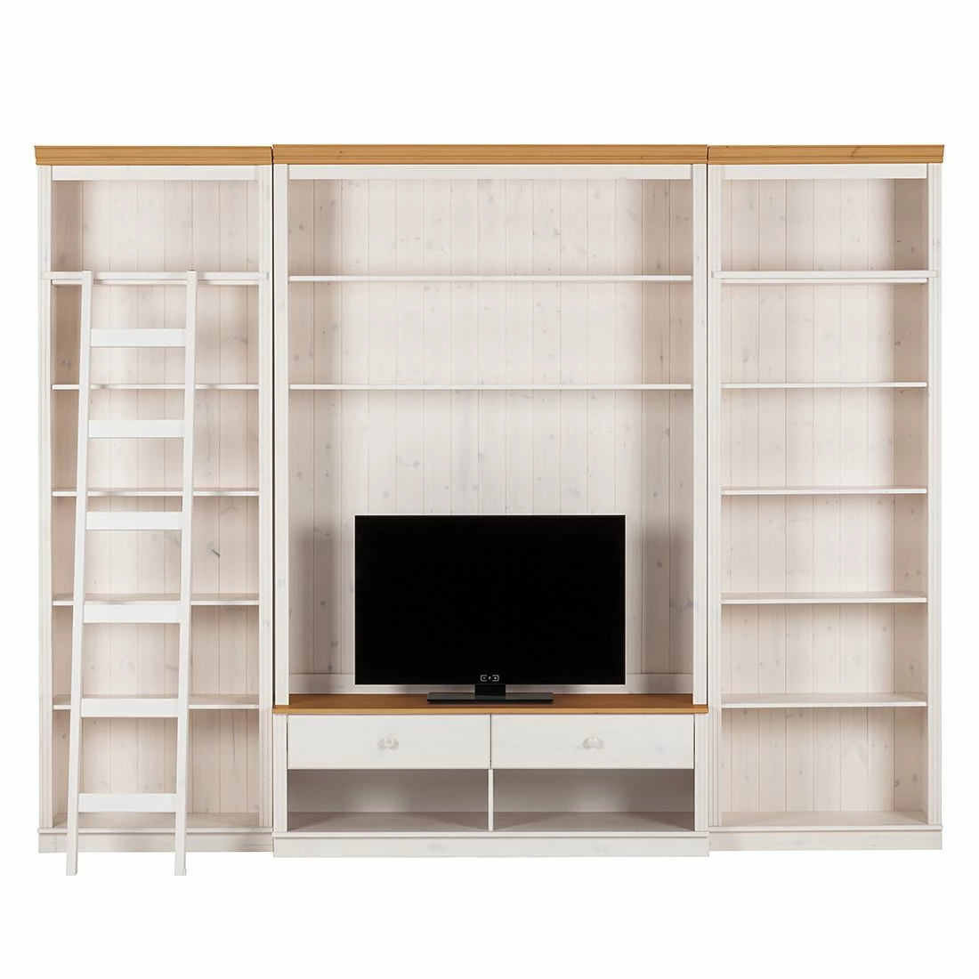 Maison Belfort Meuble TV Lillehammer I - 3 éléments - Pin massif - Pin blanc / Pin couleur miel 6 Maison Belfort Meuble TV Lillehammer I - 3 éléments - Pin massif - Pin blanc / Pin couleur miel – Image 4